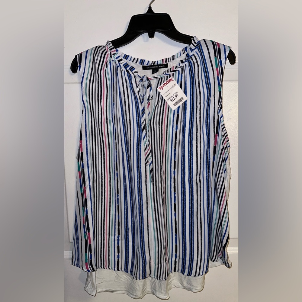 Zac & Rachel striped tank top blouse size 1X